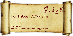 Forintos Ádám névjegykártya