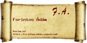 Forintos Ádám névjegykártya