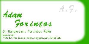adam forintos business card